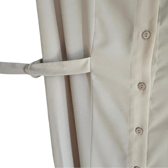 ICICLE 100% Silk Cream Button Down Midi Shirt Dress Women's Size 6 - Picture 4 of 9